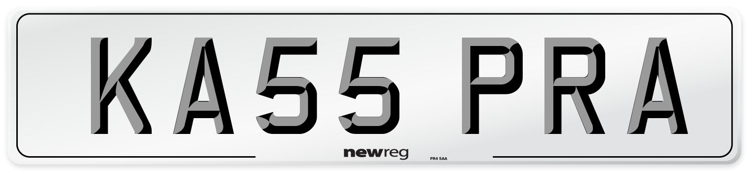 KA55 PRA Number Plate from New Reg